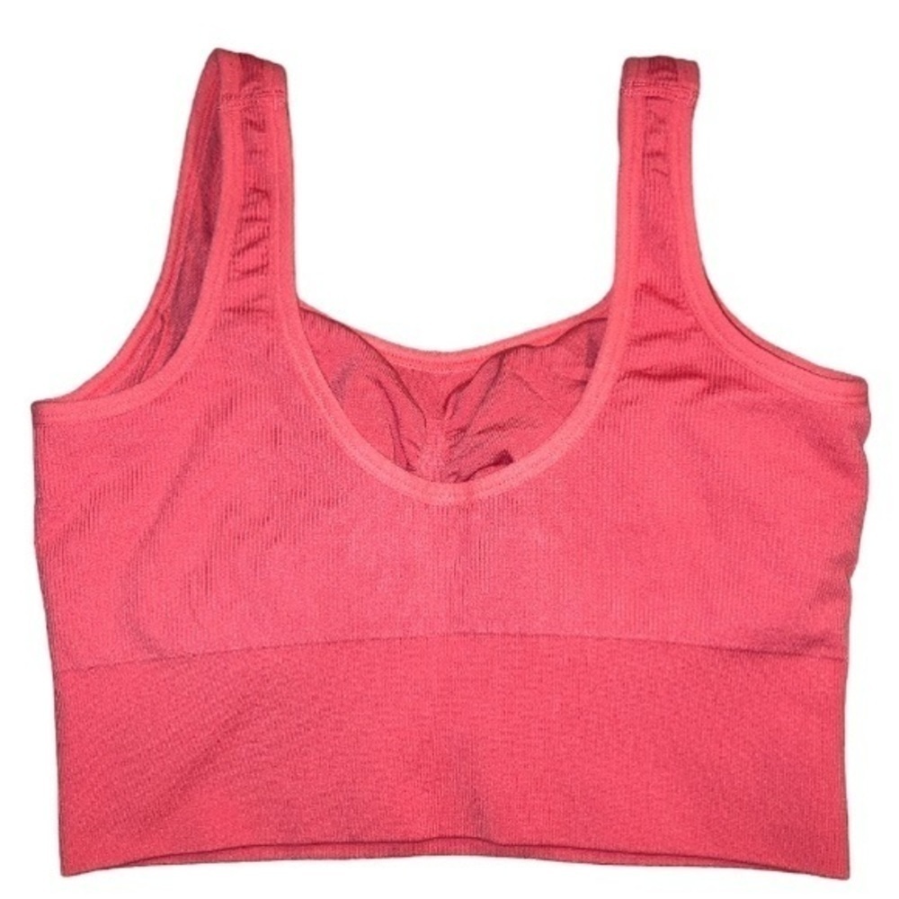J. Crew SculptStretch Squareneck Longline Ribbed Sports Bra in Coral size XS - Picture 5 of 7